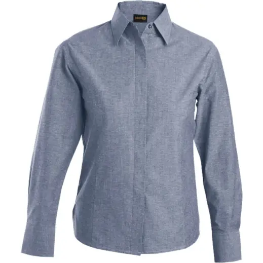 Navy Oxford Blouse Long Sleeve Ladies